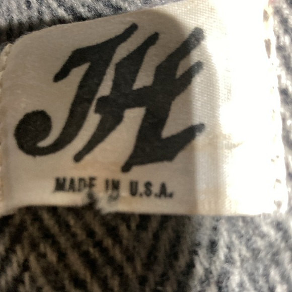 Size Medium Vintage Womens JH Navy & grey knit wool Over Coat Made in U.S.A. - Picture 3 of 4